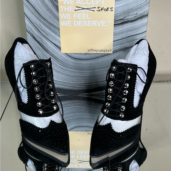 Jeffrey Campbell Vintage Salarino Suede Loafer Heel Bootie - Picture 8 of 8